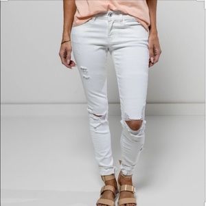 Stevie Hender Bright White Distressed Skinny Jean